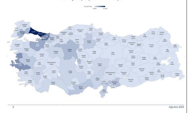 Türkiye’de 45 ilin ihracatı yılın ilk 8 ayında arttı