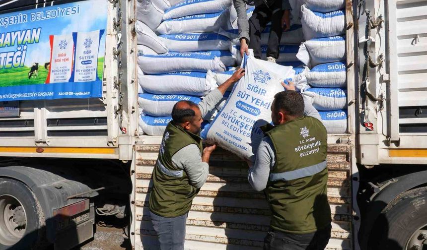 Büyükşehir'in üreticilere yem desteği devam ediyor