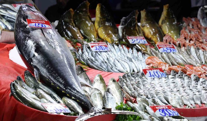 Elazığ Kapalı Çarşı'da 85 kiloluk orkinos tezgaha indi