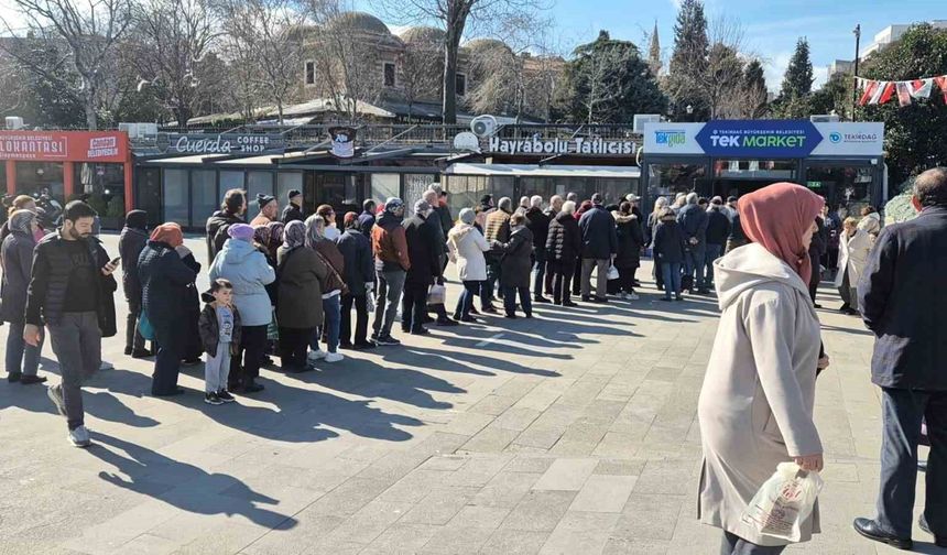 Tekirdağ Büyükşehir Belediyesinin uygun fiyatlı et satışı yoğun talep görüyor