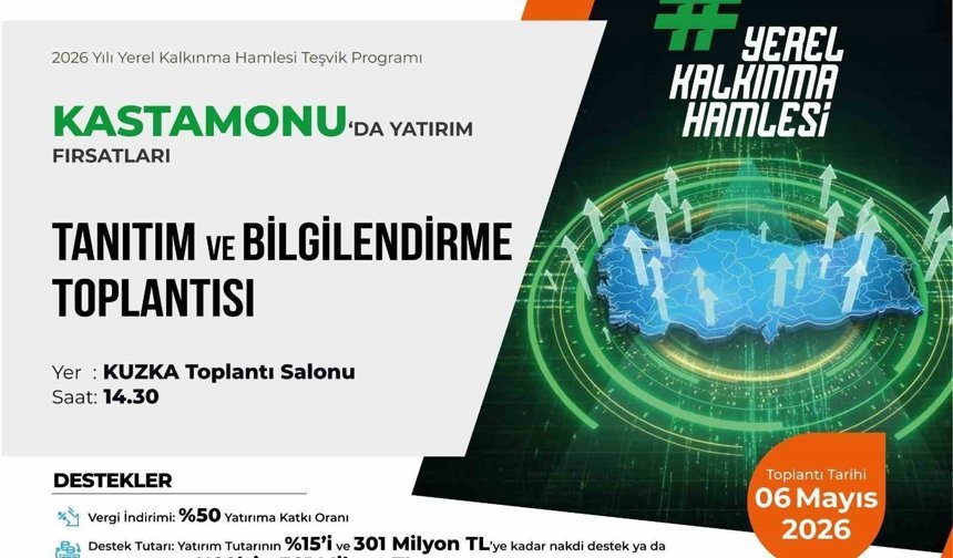 Kastamonu'da yatırım destekleri bilgilendirme toplantısı yapılacak