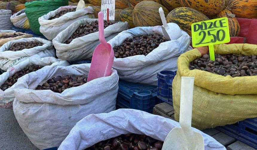 Bolu'da kış aylarının vazgeçilmez lezzeti kestane tezgahlarda